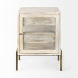 Mercana Arelius End/Side Table White Wood | Gold Metal