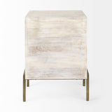 Mercana Arelius End/Side Table White Wood | Gold Metal