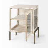 Mercana Arelius End/Side Table White Wood | Gold Metal