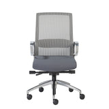 Alpha Office Chair with Gray Mesh and Polished Aluminum Base