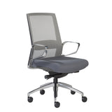 Alpha Office Chair with Gray Mesh and Polished Aluminum Base