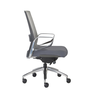 Alpha Office Chair with Gray Mesh and Polished Aluminum Base