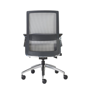 Alpha Office Chair with Gray Mesh and Polished Aluminum Base