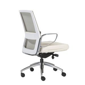 Alpha Office Chair with Light Green Mesh and Polished Aluminum Base
