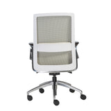 Alpha Office Chair with Light Green Mesh and Polished Aluminum Base