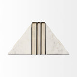 Mercana Sophia Book End White Marble | Stacked Lines