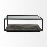 Mercana Roxdale Coffee Table Glass | Acid Wash Metal