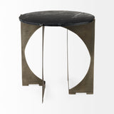 Mercana Reinhold End/Side Table Black Marble | Iron