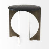 Mercana Reinhold End/Side Table Black Marble | Iron