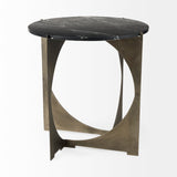 Mercana Reinhold End/Side Table Black Marble | Iron