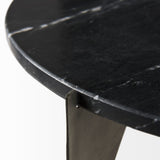 Mercana Reinhold End/Side Table Black Marble | Iron