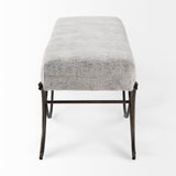 Mercana Ayla Bench Dark Gray Fabric | Nickel Metal