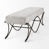 Mercana Ayla Bench Dark Gray Fabric | Nickel Metal