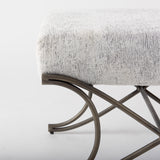 Mercana Ayla Bench Dark Gray Fabric | Nickel Metal