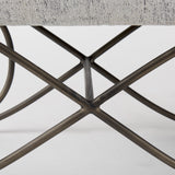 Mercana Ayla Bench Dark Gray Fabric | Nickel Metal