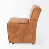 Mercana Damon Dining Chair Brown Faux Leather