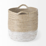 Mercana Maddie Basket Brown Seagrass | White Bottom | Set of 3