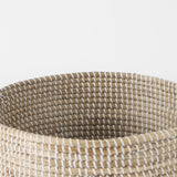 Mercana Maddie Basket Brown Seagrass | White Bottom | Set of 3