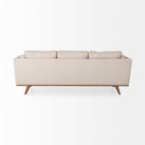 Mercana Brooks Sofa Cream Fabric | Brown Wood