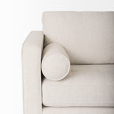 Mercana Loretta Sofa Cream Fabric | Brown Wood