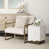 Mercana Armelle Accent Chair Cream Fabric | Gold Metal