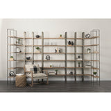 Mercana Taunton Shelving Unit Brown Wood | Nickel Metal