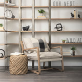 Mercana Taunton Shelving Unit Brown Wood | Nickel Metal