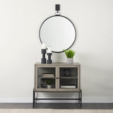 Mercana Arelius Accent Cabinet Gray Wood | Black Metal