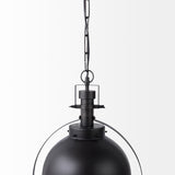 Mercana Leighton Pendant Light Black Metal | Glass Globe