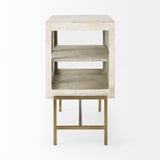 Mercana Arelius Accent Cabinet White Wood | Gold Metal