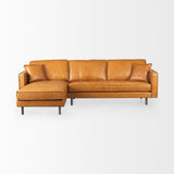 Mercana D'Arcy Sofa Tan Leather | Left Chaise