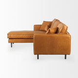 Mercana D'Arcy Sofa Tan Leather | Left Chaise