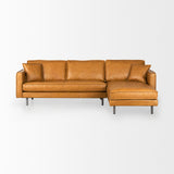 Mercana D'Arcy Sofa Tan Leather | Right Chaise