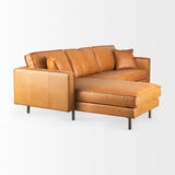 Mercana D'Arcy Sofa Tan Leather | Left Chaise