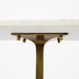 Mercana Preston Accent Table White Marble | Gold Metal 