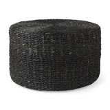 Mercana Dina Pouf Black Cornhusk | 29.5"