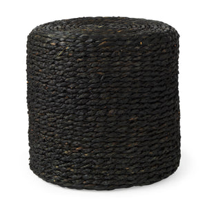 Mercana Dina Pouf Black Cornhusk | 17.7"