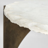 Mercana Reinhold End/Side Table Marble Top | Gold Metal