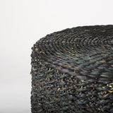 Mercana Dina Pouf Black Cornhusk | 29.5"