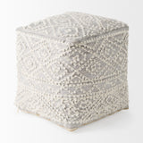 Mercana Farida Pouf Gray Wool & Polyester