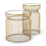 Mercana Shani Accent Table Gold Metal | Glass