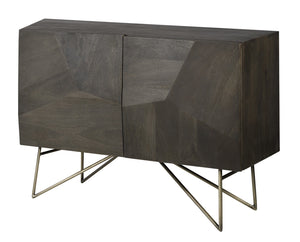 Mercana Darwin Accent Cabinet  Brown Wood | Gold Metal