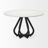 Mercana Laurent Dining Table White Marble | Black Metal