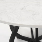 Mercana Laurent Dining Table White Marble | Black Metal