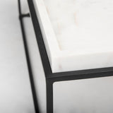 Mercana Nathan Coffee Table White Marble | Black Metal