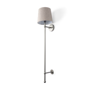 Mercana Chester Wall Sconce Gray Metal | Beige Shade