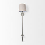 Mercana Chester Wall Sconce Gray Metal | Beige Shade