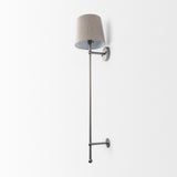 Mercana Chester Wall Sconce Gray Metal | Beige Shade