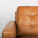 Mercana Olaf Sofa Tan Leather | Brown Wood