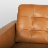 Mercana Olaf Sofa Tan Leather | Brown Wood